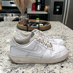 Used All white Nike Air Force ones size 12
